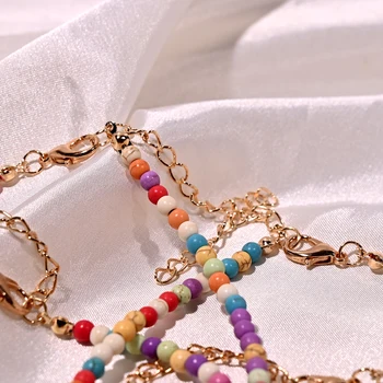 Колье с инициалами из натуральной раковины, Модные разноцветные бусины, ожерелье из 26 букв для женщин, богемные украшения, Аксессуары в стиле бохо. Изображение 2