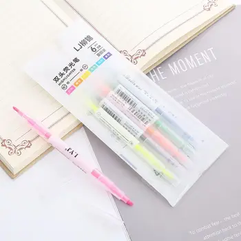 Японская студенческая стационарная флуоресцентная ручка для рисования, ручка для граффити, ключевые точки, маркеры, набор ручек-маркеров с двойной головкой