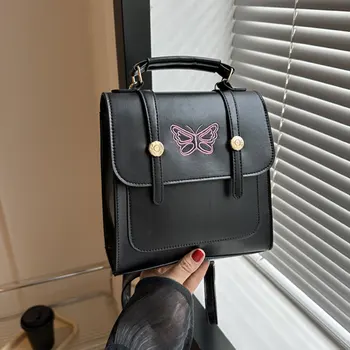 Сумка через плечо Женская Мода в британском стиле, сумочка с вышивкой для отдыха, супер Мягкая текстура, Водонепроницаемые Маленькие рюкзаки для путешествий Изображение 5