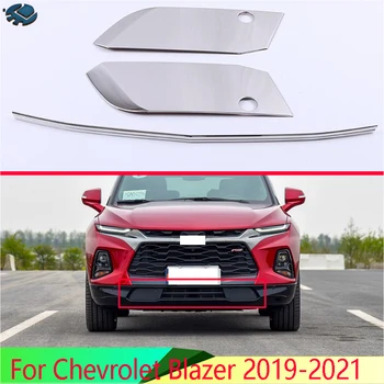 Для Chevrolet Blazer 2019-2021, Передняя решетка из нержавеющей стали, Акцентная крышка, Нижняя Сетчатая отделка, Молдинг для укладки, Ободок для украшения