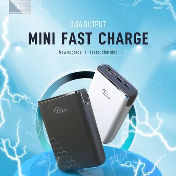 Мини-PowerBank с быстрым зарядным устройством, компактное портативное зарядное устройство большой емкости, два выходных порта, наружная резервная батарея, 3,0 А, 10000 мАч Изображение 4