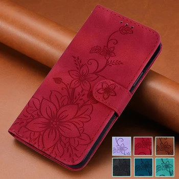 Lily Etui on Для A15 4G Кожаный Чехол-бумажник с откидной крышкой Для Samsung Galaxy A15 5G A15 SM-A155F A156B С цветочным Магнитным засовом Для телефона
