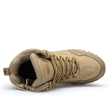 Мужские военные ботинки бренда TRILEINO, походные ботинки, нескользящие резиновые сапоги, тактическая армейская рабочая обувь в пустыне, кроссовки Изображение 4