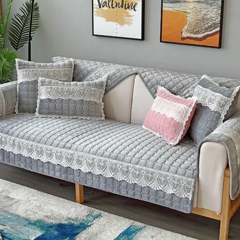 Зимняя однотонная Плюшевая подушка для дивана с простой подкладкой, Розовая, свежая и удобная Комбинация для гостиной, чехол для дивана