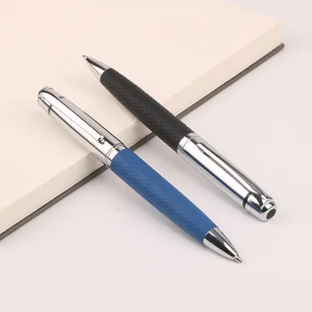 16ШТ Вращающаяся Металлическая Шариковая ручка из искусственной кожи Бизнес-рекламная Подарочная Масляная ручка