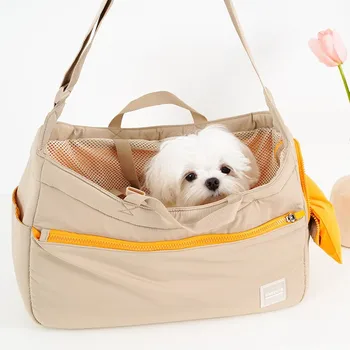 Простая дышащая сетчатая сумка для домашних животных на одно плечо, наклонный рюкзак для маленькой собаки и кошки, переносная сумка для домашних животных, доступно четыре сезона