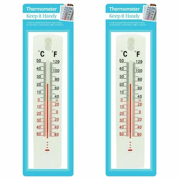 2шт Настенный термометр для внутреннего наружного домашнего офиса, Садовый подвесной регистратор, Инструменты для измерения температуры, устанавливаемые на стену Изображение 4