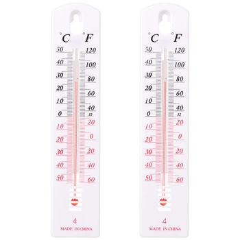 2шт Настенный термометр для внутреннего наружного домашнего офиса, Садовый подвесной регистратор, Инструменты для измерения температуры, устанавливаемые на стену Изображение 5