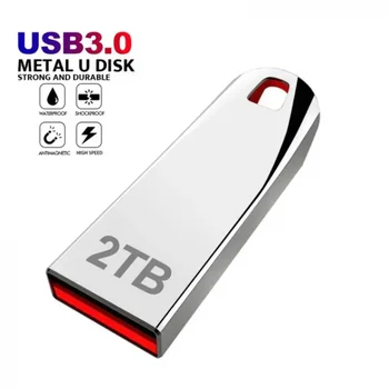 USB флэш-накопитель 2 ТБ флеш-накопитель 1 ТБ флешка 128 ГБ 256 ГБ 512 ГБ металлический u-диск memoria usb Stick подарок для телефона/ПК/ Автомобиля/ телевизора с бесплатным логотипом Изображение 0