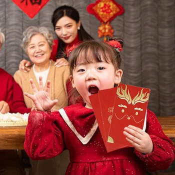 60 Шт. Китайских новогодних красных конвертов Весенний фестиваль Счастливых денежных пакетов на Год Дракона 2024