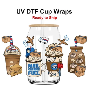3D наклейки для переноса УФ DTF, Оптовые этикетки для упаковки чашек, Мультяшные наклейки для упаковки чашек, Водонепроницаемая упаковка для печати Изображение 2