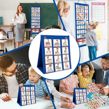 Визуальный график-календарь для детей, подвесная таблица ежедневных рутинных дел с 70 карточками, складной детский визуальный планировщик поведения Изображение 5