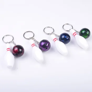 4 цвета Специальная Классическая модель 3D шаров для боулинга брелок для ключей брелок-брелок подарок для влюбленных ярких цветов Изображение 0