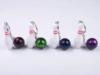 4 цвета Специальная Классическая модель 3D шаров для боулинга брелок для ключей брелок-брелок подарок для влюбленных ярких цветов Изображение 2