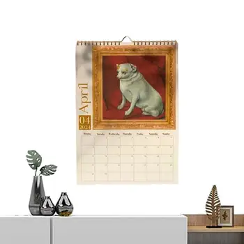 Календарь Для Собак на 2024 Год Странные Уникальные Календари Для Собак на 2024 Год Средневековый Настенный Календарь Новогодние Аксессуары Средневековый Анти-Разрыв Для Изображение 0