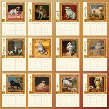 Календарь Для Собак на 2024 Год Странные Уникальные Календари Для Собак на 2024 Год Средневековый Настенный Календарь Новогодние Аксессуары Средневековый Анти-Разрыв Для Изображение 1
