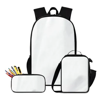 Пустой школьный рюкзак для сублимации с коробкой для ланча, пеналом для карандашей, школьный рюкзак с рисунком 