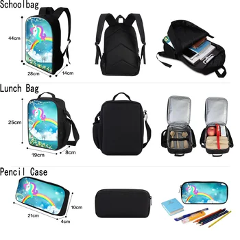 Пустой школьный рюкзак для сублимации с коробкой для ланча, пеналом для карандашей, школьный рюкзак с рисунком 