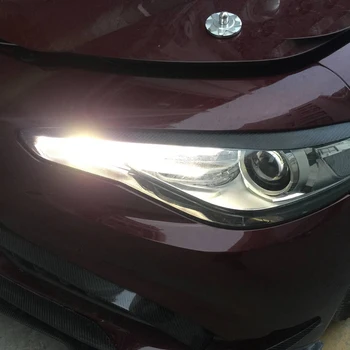 Автомобильный сухой клей из углеродного волокна, осветительная фара, наклейка для украшения бровей, подходит для Alfa Romeo Giulia 2017-UP Изображение 0