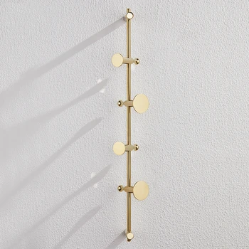 Медная вешалка для одежды в ванной комнате, настенная, в скандинавском минималистичном стиле, Креативная Золотая вешалка, Легкий роскошный крючок для пальто, Декоративные крючки для полотенец