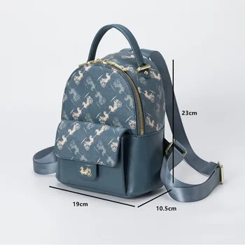 Рюкзак со средним клапаном из воловьей кожи, ПВХ, мини-рюкзак для женщин, маленький рюкзак-сумочка, милый рюкзак для девочек, дизайнерский Изображение 2