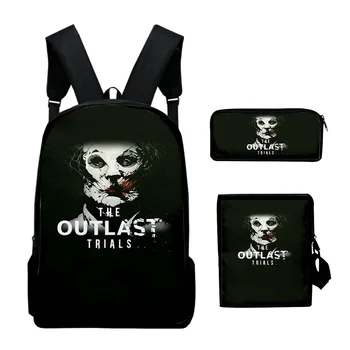 The Outlast Trials 2023, Новый рюкзак, комплекты из 3 предметов, сумки через плечо, рюкзак унисекс, сумка на молнии, Уникальная сумка-карандаш Изображение 4