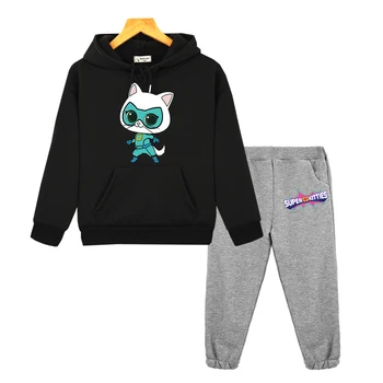 Комплект толстовки SuperKitties Флисовая толстовка с капюшоном в стиле аниме одежда для мальчиков и девочек y2k детская бутик-одежда Пуловер Детская одежда Изображение 2