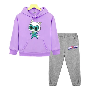 Комплект толстовки SuperKitties Флисовая толстовка с капюшоном в стиле аниме одежда для мальчиков и девочек y2k детская бутик-одежда Пуловер Детская одежда Изображение 3