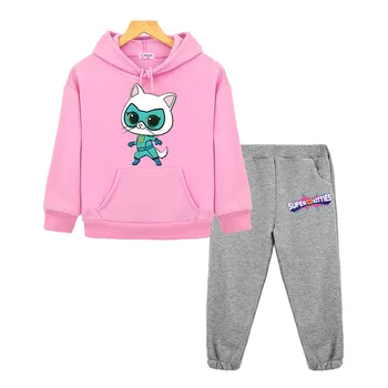 Комплект толстовки SuperKitties Флисовая толстовка с капюшоном в стиле аниме одежда для мальчиков и девочек y2k детская бутик-одежда Пуловер Детская одежда Изображение 4