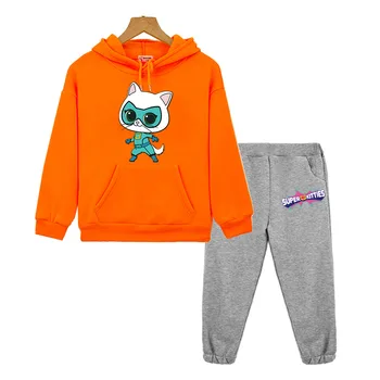 Комплект толстовки SuperKitties Флисовая толстовка с капюшоном в стиле аниме одежда для мальчиков и девочек y2k детская бутик-одежда Пуловер Детская одежда Изображение 5