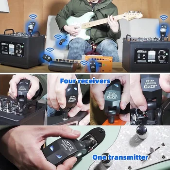 JOYO-перезаряжаемый передатчик и приемник для баса, беспроводного гитарного звука, 4 канала, JW-03, 2,4 ГГц Изображение 4