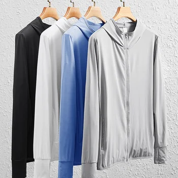 MRMT 2023 Совершенно новая солнцезащитная одежда Мужская Трикотажная одежда из ледяного шелка с длинным рукавом для пар, уличные топы для мужчин, топы