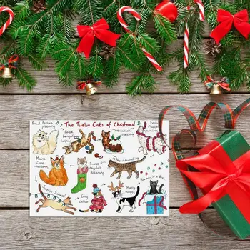 Рождественские открытки для собак, Милые Поздравительные Открытки с животными На Рождество, Поздравительные принадлежности с изображением животных для семьи, любителей собак и Изображение 1