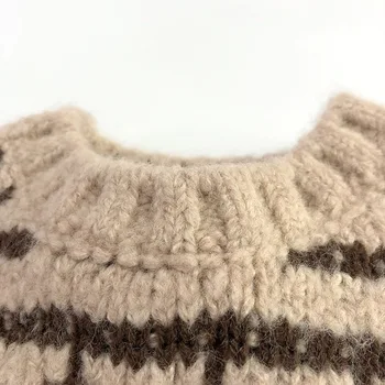 Осень-Зима, Новый детский жилет без рукавов, вязаный утепленный пуловер для маленьких девочек, Модный Повседневный жаккардовый свитер для мальчиков, Детская одежда Изображение 3
