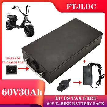 Аккумулятор FTJLDC 60V 30ah Halley используется для двухколесного складного электрического скутера Citycoco + 67.Зарядное устройство на 2 В беспошлинно