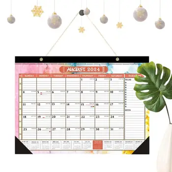 Настенный календарь на 12 месяцев, ежемесячный Январь декабрь, простой календарь на 2024 год, календарь на 12 месяцев для дома, школы, класса, Красочный календарь для