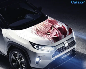 Автомобильные коврики My Hero Academia Toga Himiko, Наклейка со львом на капот автомобиля, виниловая наклейка на капот, полноцветная графическая наклейка Изображение 3