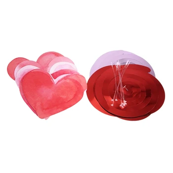 1 комплект шармов в виде спирали в виде розового сердца на День Святого Валентина, свадебные портьеры, бумага