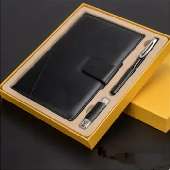 Деловая тетрадь в твердом переплете, набор для заметок с ручкой для подписи + U-диск 8G, изысканный подарок на выпускной, бизнес-подарок
