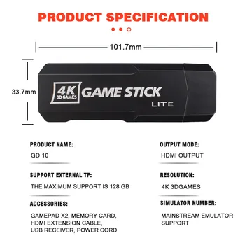 X2 Plus 4K Game Stick GD10 Pro консоль 3D HD Ретро Игровая Консоль Беспроводной Контроллер Ontroller TV 50 Эмуляторов Рождественский Подарок Изображение 3