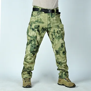 Осенне-зимние мужские флисовые тактические брюки, зимние военные брюки из мягкой кожи акулы, уличные мужские теплые водонепроницаемые брюки Изображение 5