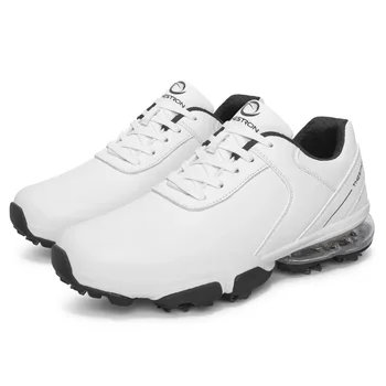 2024 Новая Трендовая Обувь для Гольфа для Мужчин, Кожаные Кроссовки для спортзала Хорошего качества, Мужские Противоскользящие Шипы, Тренировочные Мужские Кроссовки для гольфа Для мужчин Изображение 0