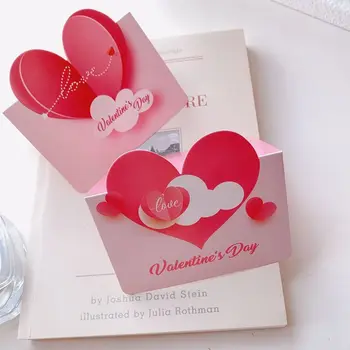 10шт Поздравительная открытка с рукописным текстом INS Приглашение Украшение своими руками Открытка с сообщением Love Heart Пригласительный билет Girlfriend