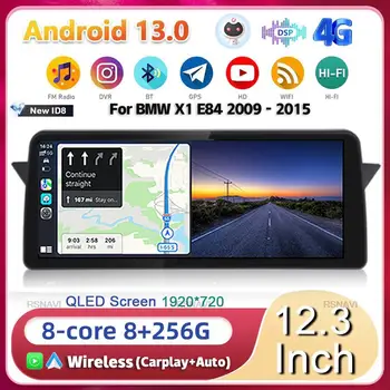 12,3-дюймовый автомобильный видеоплеер Android 13 HD Apple Carplay GPS Навигация для BMW x1 E84 Bluetooth Мультимедийный экран Радио Стерео BT