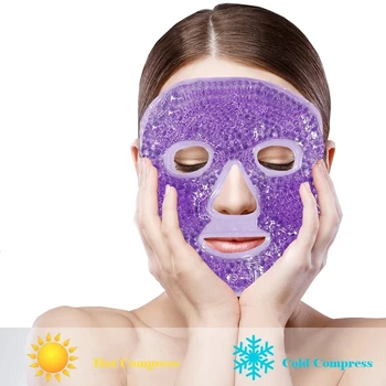 Ледяная гелевая маска для лица с горячей и холодной терапией, маска для сна от головной боли, темных кругов, средство для ухода за лицом, средство для ухода за кожей