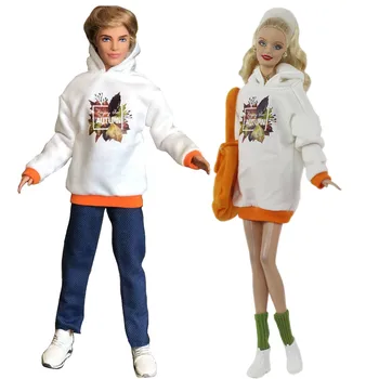 2/1 комплект кукольной одежды, одежда Кена, толстовки ручной работы, куртка, повседневная одежда, Барби, одежда для куклы-бойфренда Кена, аксессуары для кукол