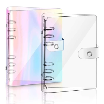 2 ШТ переплет для ноутбука из мягкого ПВХ формата A5 Rainbow, прозрачная обложка для ноутбука из мягкого ПВХ, переплет для личного планировщика с отрывными листами