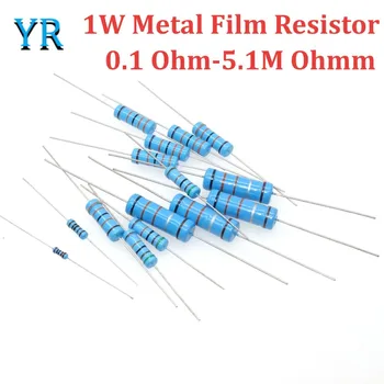 20ШТ 1 Вт 1% металлический пленочный резистор 0,1 Ом-5,1 М Ом Металлический пленочный резистор 148 номиналов