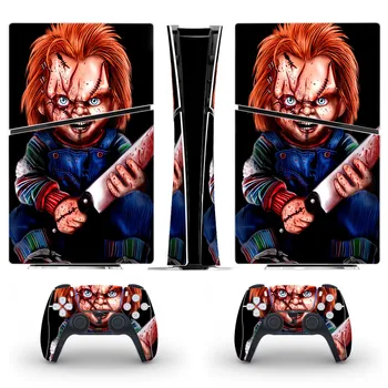 Детская игра Chucky PS5 Slim Digital Skin Sticker Наклейка-Наклейка для Консоли и 2 Контроллеров Новая Виниловая Наклейка PS5 Slim Skin