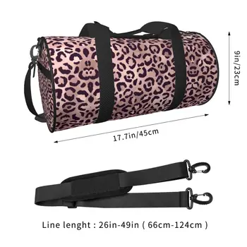Розовая спортивная сумка с леопардовым рисунком y2k, эстетические спортивные сумки для путешествий, пара Нестандартных Больших новинок, сумка для фитнеса, Уличные сумки Изображение 1